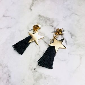 New! Rhinestone Star Tassel Drop Dangle Earrings.